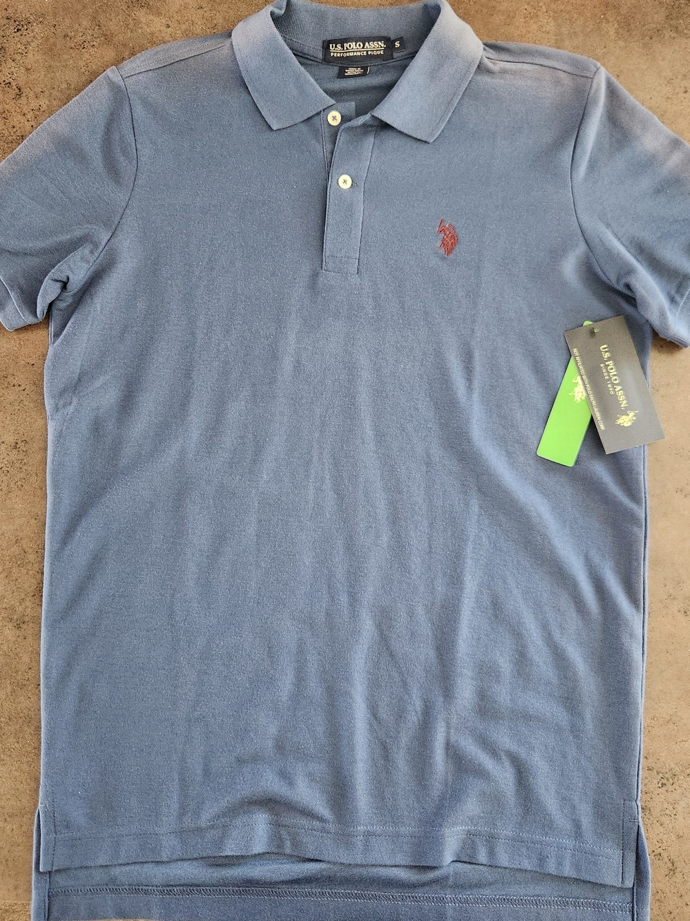 U.S. Polo Assn. Men's Navy Performance Pique Polo Shirt NWT Sz S